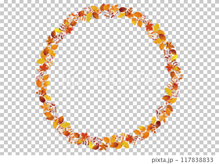 北欧風 落ち葉 丸フレーム2 北欧風 落ち葉 丸フレーム2 117838833