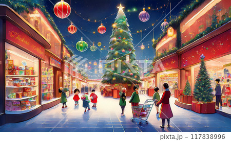 クリスマスデコレーションのショッピングセンター 01 117838996