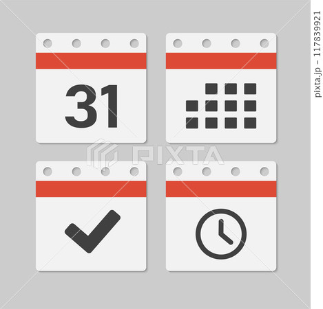 Icon page calendar - 13 day, agenda, timer, done Icon page calendar - 13 day, agenda, timer, done 117839921