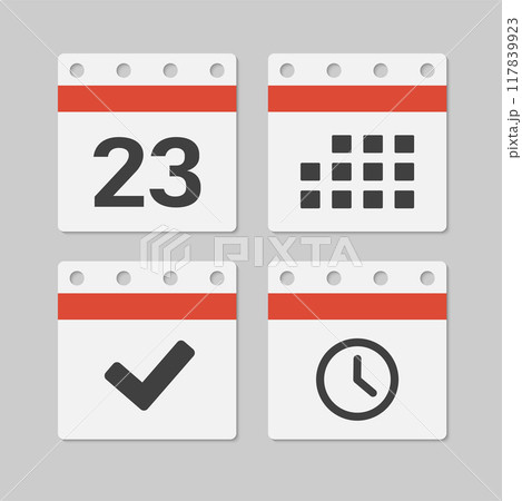 Icon page calendar - 23 day, agenda, timer, done 117839923