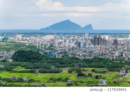 scenery of Yilan city and guishan island located in Yilan county, Taiwan 117839941