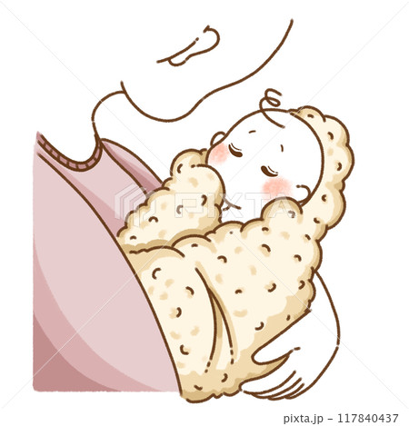 抱っこされる赤ちゃん 117840437