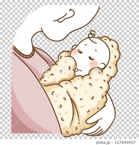 抱っこされる赤ちゃん 117840437