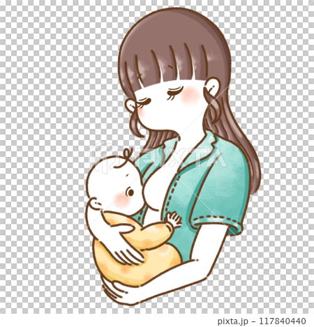 Mom/mother breastfeeding her baby Mom/mother breastfeeding her baby 117840440