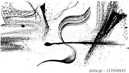 鳥 手書きの毛筆イラスト 鳥 手書きの毛筆イラスト 117840645