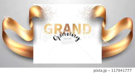 Design your opening card with ribbon. Vector illustration Beautiful business banner template 117841777
