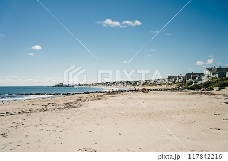 Hampton, NH, USA - July 23, 2020: North Hampton Beach Hampton, NH, USA - July 23, 2020: North Hampton Beach 117842216