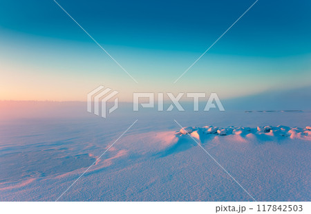 Winter landscape from Sotkamo, Finland. 117842503