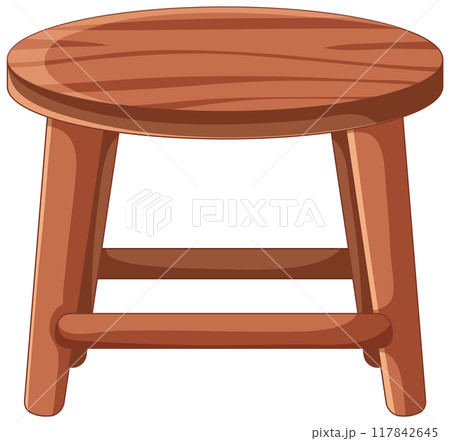 Wooden Stool Illustration 117842645