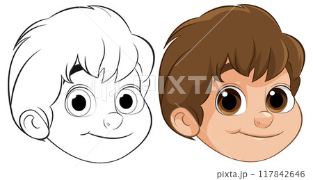 Smiling Boy Vector Illustration 117842646