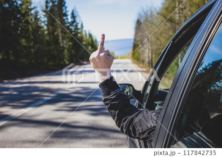 Road rage photo. Sotkamo, Finland.	 117842735