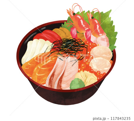豪華な海鮮丼のイラスト素材 [117843235] - PIXTA