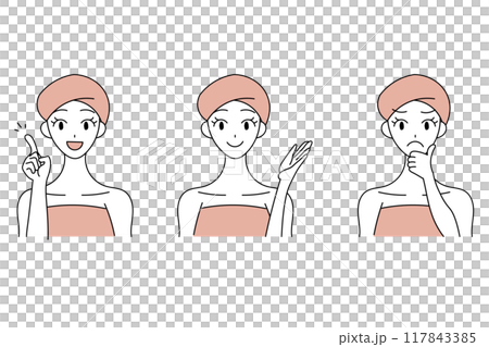 提出皮膚護理建議的女性插圖集 提出皮膚護理建議的女性插圖集 117843385