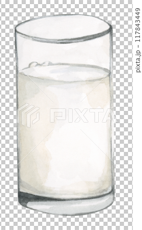 Watercolor painting of Milk. 117843449