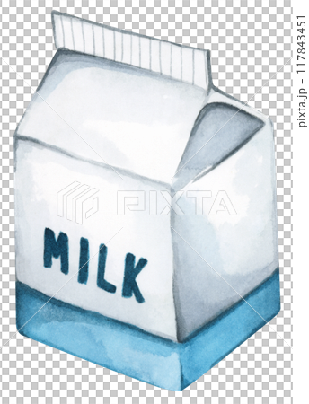 Watercolor painting of Milk. 117843451
