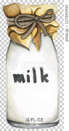 Watercolor painting of Milk. 117843452