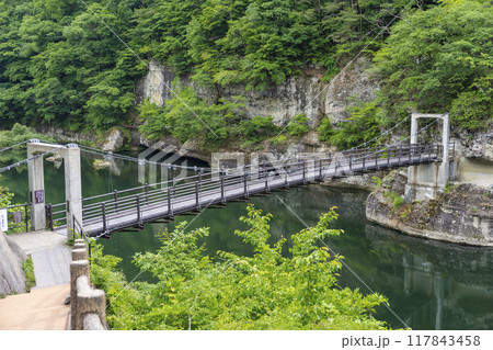 塔のへつりの吊り橋 塔のへつりの吊り橋 117843458