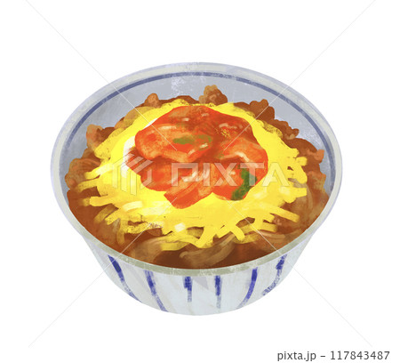 キムチチーズ牛丼　牛丼のイラスト 117843487