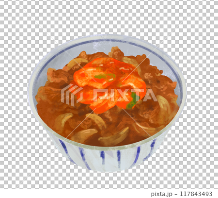 泡菜牛肉碗插畫 泡菜牛肉碗插畫 117843493