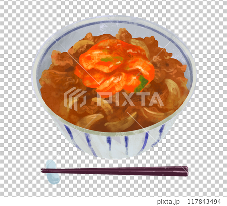 泡菜牛肉碗插畫 泡菜牛肉碗插畫 117843494