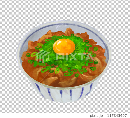 洋蔥丸牛肉碗插畫 洋蔥丸牛肉碗插畫 117843497