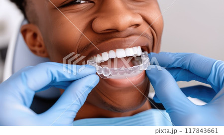 Embracing the process of aligning for a perfect smile. 117843661