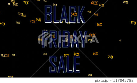 Black Friday Sale, Black Background, 3d Illustration Black Friday Sale, Black Background, 3d Illustration 117843788