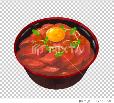Illustration of roast beef bowl, rice bowl, rice bowl Illustration of roast beef bowl, rice bowl, rice bowl 117844096
