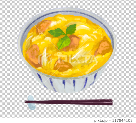 親子丼のイラスト　丼ぶり　丼もの 117844105