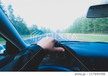 View from the car's cab View from the car's cab 117844306