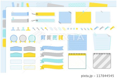 明るくポップなメモフレームのセット（ベクター） 117844545