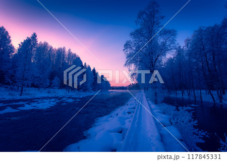 pajakka river from Kuhmo, Finland.  117845331