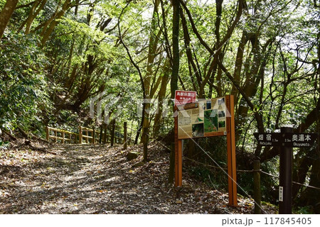 箱根町 須雲川自然探勝歩道と須雲川観光案内板と道しるべ 箱根町 須雲川自然探勝歩道と須雲川観光案内板と道しるべ 117845405