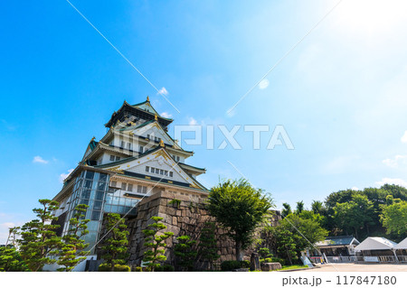 大阪城本丸広場から見た天守閣 大阪城本丸広場から見た天守閣 117847180