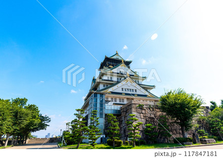 大阪城本丸広場から見た天守閣 大阪城本丸広場から見た天守閣 117847181