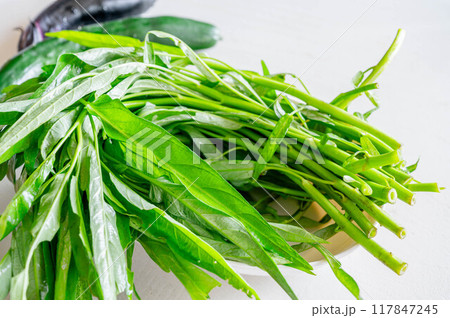 栄養価の高い夏野菜　空心菜 117847245