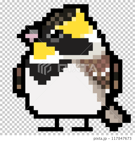 ドット絵 アニマルイラスト ミヤマホオジロのオス 117847673