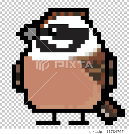 Pixel art Animal illustration Male white-throated sparrow 117847674