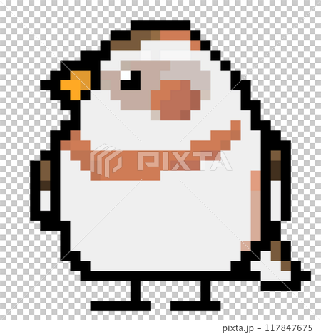 ドット絵 アニマルイラスト ユキホオジロ 117847675