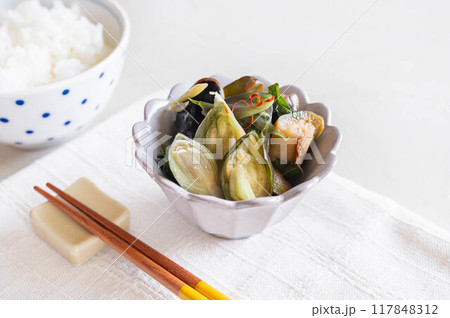 水ナスとミョウガの浅漬け 117848312