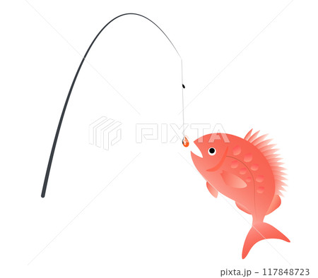 エビで鯛を釣るイラスト エビで鯛を釣るイラスト 117848723