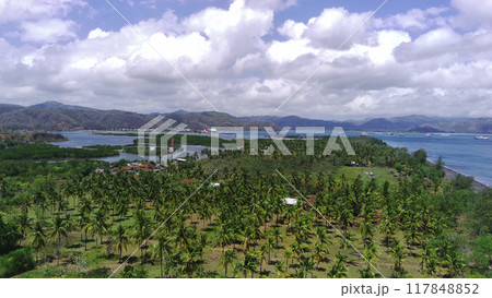 A breathtaking aerial view of Cemare Beach in Lombok, Indonesia A breathtaking aerial view of Cemare Beach in Lombok, Indonesia 117848852