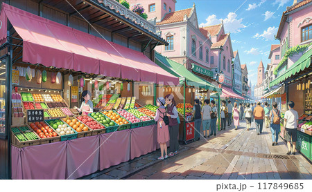 「街のフルーツ市場」 117849685