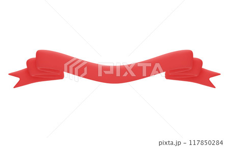 Vector 3d Red Ribbon isolated on white background. Cartoon 3d ribbon for sale banner, advert, game, app. Vector illustration isolated on white background. Vector 3d Red Ribbon isolated on white background. Cartoon 3d ribbon for sale banner, advert, game, app. Vector illustration isolated on white background. 117850284