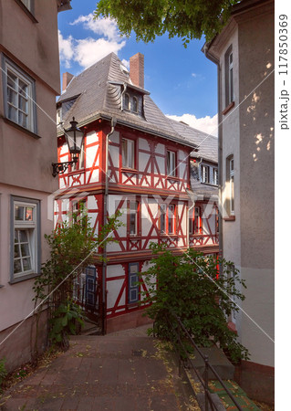Half-Timbered Street in Old Town, Marburg, Germany Half-Timbered Street in Old Town, Marburg, Germany 117850369