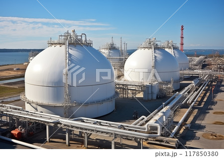 LNG storage tanks agas transmission system for liquefied petroleum gas AI Generation 117850380