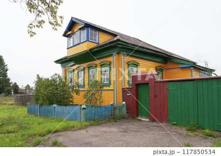 Beautiful country wooden house in the village 117850534