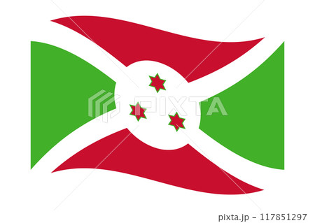 Wavy flag of Burundi, isolated on transparent background. Flag of the Republic of Burundi. Vector illustration Wavy flag of Burundi, isolated on transparent background. Flag of the Republic of Burundi. Vector illustration 117851297