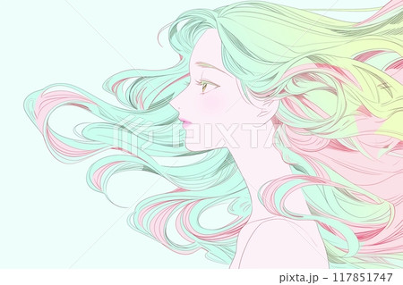 美しい女性のイラスト・美容イメージ「AI生成画像」 117851747