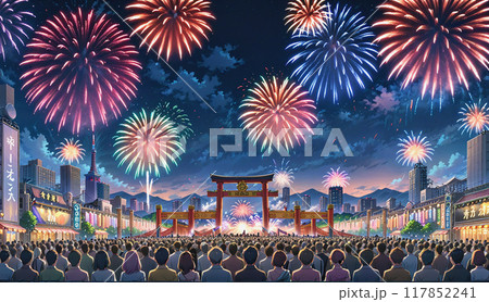 「花火狂騒乱舞、都心夏景色」 117852241